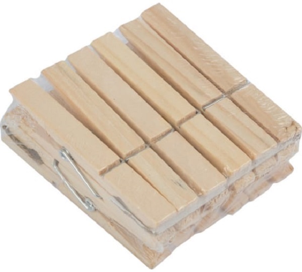 Прищепка д/белья (12шт набор) дерево+металл 311378/288шт/Рыжий Кот