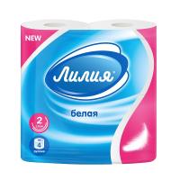 Туалетная бумага 2 слоя Лилия 4 рулона белый 