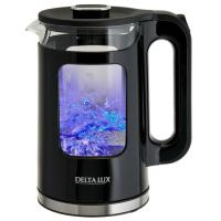 Чайник электр. 1,7 л DELTA LUX стекло, черный DE-1017/12шт/