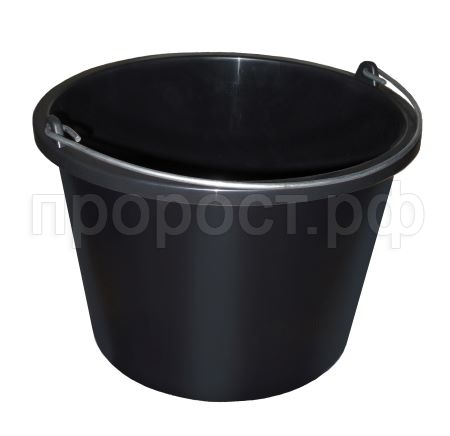 Ведро 12л строительное черное р/м 04312 /Милих
