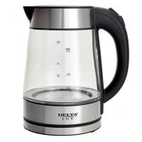Чайник электр. 1,7 л DELTA LUX стекло, черный DE-1004/12шт/