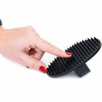 Щётка-чесалка массажная 9*13*h4см резиновая черная/0205/Дарэлл