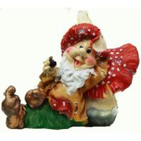 Фигура Гном-мухомор отдыхающий 55х67см  АФ0018