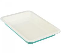 Противень 37,5*27*4,4см керамический бирюзовый