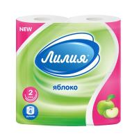 Туалетная бумага 2 слоя Яблоко 4 рулона белый