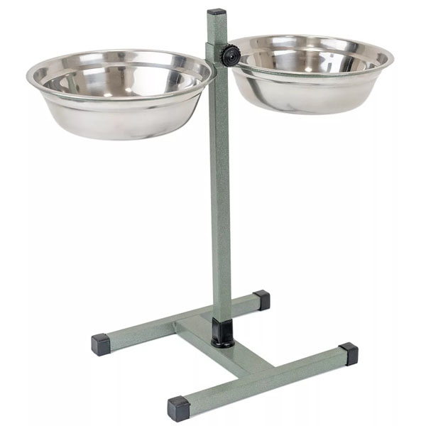 Миска для кошек и собак металлическая на регулируемой подставке ЧИП хамелеон 50см 2*1,5л/1184