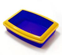 Туалет для кошек глубокий с бортиком синий ВАКА 