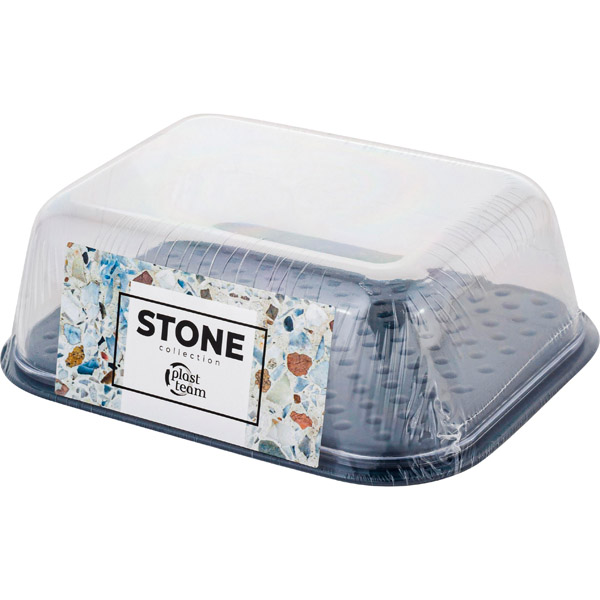 Масленка Plast Team Stone двухсторонняя темный камень РТ9096 /12шт/ПР 