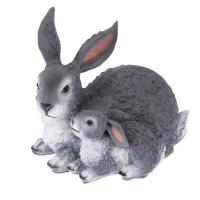 Фигура Зайчиха с зайчонком лежащая 26х31см АФ0052