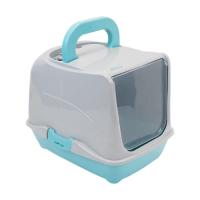 Туалет бокс д/кошек ZooM 43*32*33см бирюза низ серый верх/2929/Дарэлл