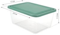 Контейнер для пищевых продуктов 3л прямоугольный фисташковый М1454 