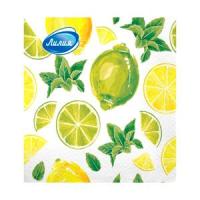 Салфетки бумажные 2 слоя Лилия 33*33см Мохито 20л /15шт/2470