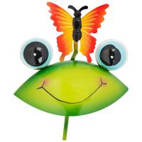 Стикер садовый Лягушка с бабочкой 108836