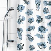 Штора для ванной 180*180см Посейдон черный п/э 6984-007 