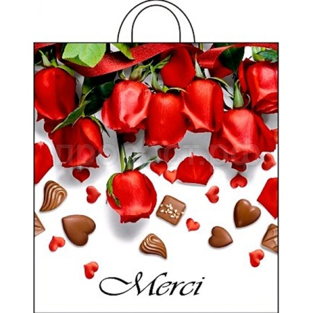 ПТЛ15450 Пакет 38*42 Мерси 1ШТ ПЭ с петлей /25/500шт/