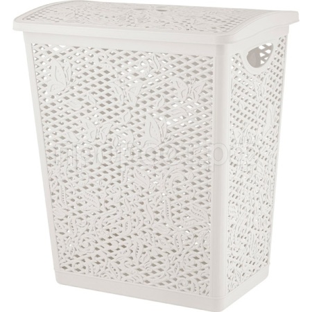 Корзина д/белья Keeplex Fiori 35л с крышкой белое облоко KL1205 /10шт/ПР