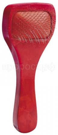 Пуходерка Малая деревянная ручка и металлические зубья без капель 13*5см