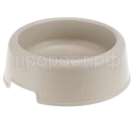 Миска одинарная пластик СИМПЛ д/кошек и собак 200мл капучино /М1810/М-пластика