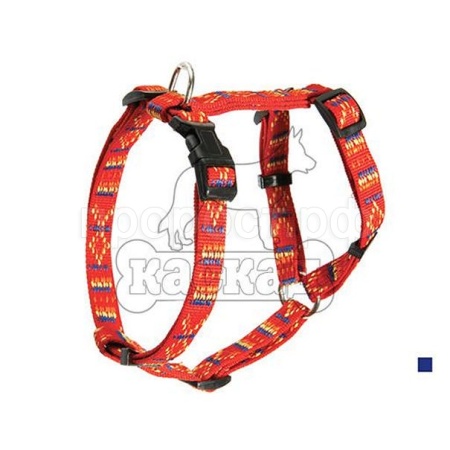 Шлейка нейлон 20мм Орнамент регулируемая синяя 35-50см/01220012-06