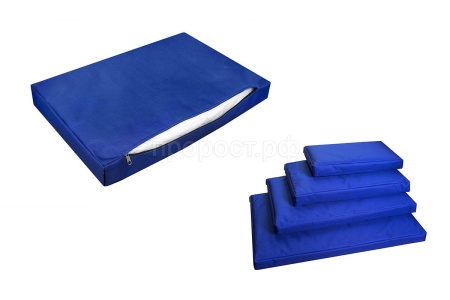 Лежанка Дарэлл-Оксфорд №4 прямоугольная с чехлом на молнии синяя 105*70*10см/9424син