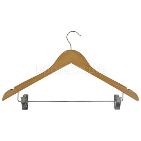 Вешалка W2-С деревянная с клипсами 311306