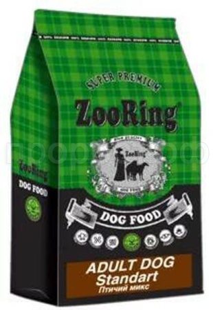 Корм для собак ZooRing Adult Standart птичий микс для собак средних и крупных пород 10кк