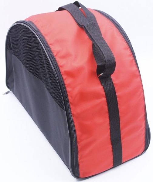 Сумка переноска ЧИП Полукруглая №3 нейлон с сетчатым окном 46*24*32см красная/9048/Дарэлл