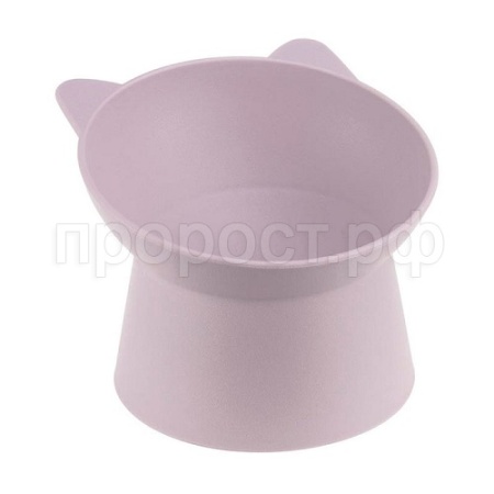 Миска одинарная пластик КОТ д/кошек 200мл лаванда /М1806/М-пластика