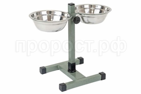 Миска метал на регулируемой подставке ЧИП хамелеон 30см 2*0,5л/1081/Дарэлл