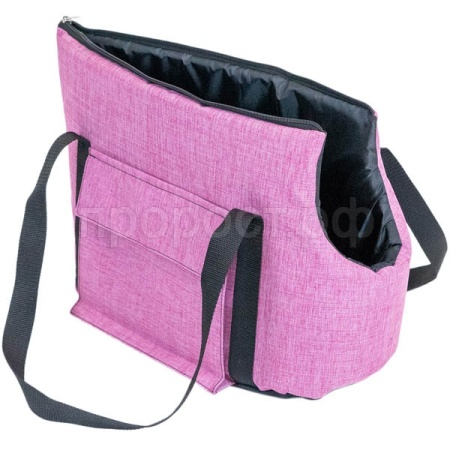 Сумка переноска Zoo-M JAZZ Жакард 2кармана поролон.Пекинес/Той-терьер 49*23*30см розовый/9098/Дарэлл