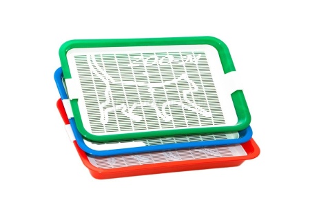 Туалет д/кошек Zoo-M малый с сеткой 24*33*5см св-серый/2925/Дарэлл