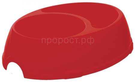 Миска двойная пластик красная 2*0,15л