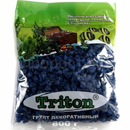 Грунт для аквариума Тритон синий блестящий 800гр