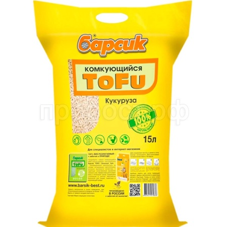 Наполнитель Барсик Тофу кукурузный 15л/3шт/92088