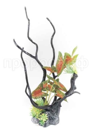 Грот Decor 224 Коряга с растением 30*24*34см