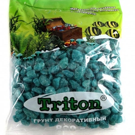Грунт для аквариума Тритон бирюзовый блестящий крупный