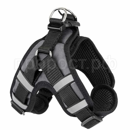 Шлейка текстиль 3х-слойн ГАББИ L+3D-сетка грудь 44-69см серая/35603/Дарэлл