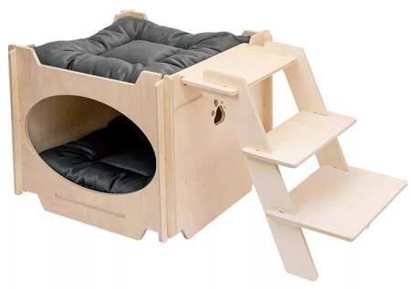 Когтеточка Домик с лестницей, разборный 49*43*44см ECO