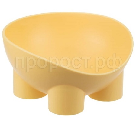 Миска одинарная пластик СЛОН д/кошек и собак 300мл банановый /М1809/М-пластика