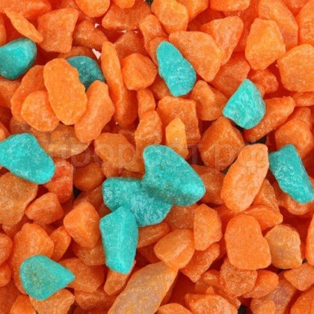 Грунт для аквариума Тритон смесь №1(бирюзовый+оранжевый) блестящая 800гр