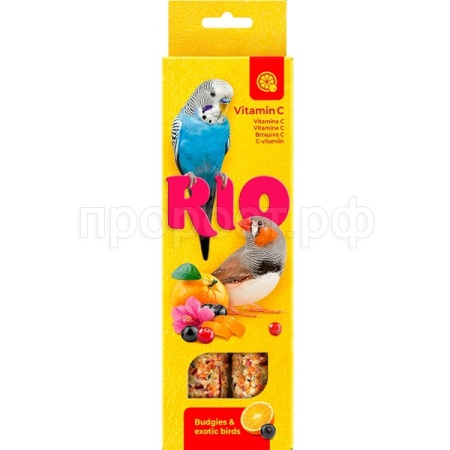Лакомство д/птиц Палочки РИО д/волн.попугаев и экзотов витамин С 2шт*40г коробка/8шт/22310 ЧЗ