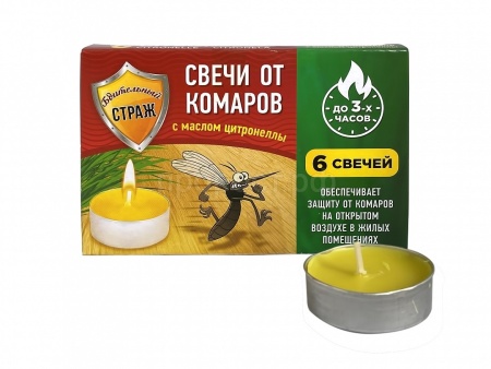 Свеча от комаров Бдительный страж (цитронелла) 6шт в упак