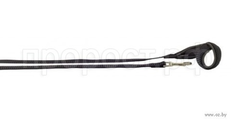 Поводок нейлон 15мм Премиум светоотражающий с неопреновой подкладкой черный 1,5м/02215051-07