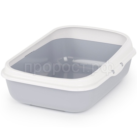 Туалет д/кошек малый глубокий с бортом серый/8шт/М8544