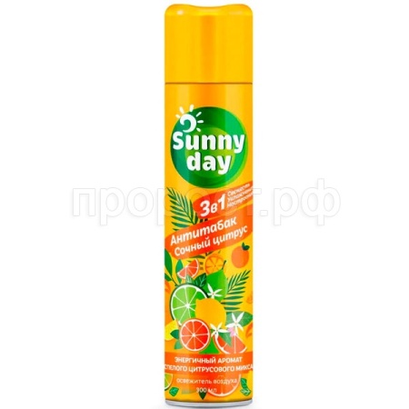 Освежитель воздуха Санни дей 300мл антитабак/сочный цитрус /12шт/Атлант