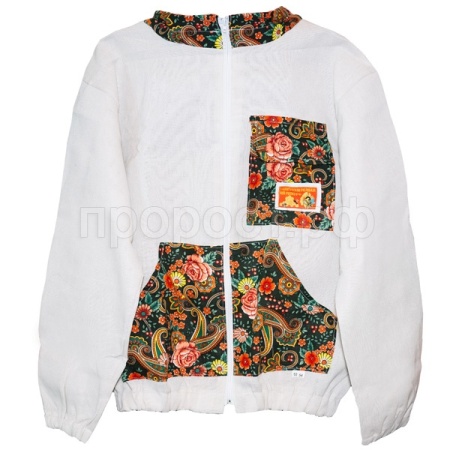 Пчелы Куртка Двунитка яркий орнамент на молнии 52-54р-р /ЧК