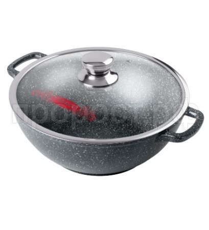 Казан алюминий D28см 4л с крышкой гранит 