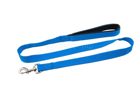 Поводок синтетика 25мм Евро с мягкой ручкой синий 1,2м/021825син