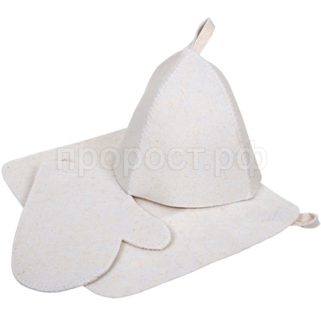 Набор подарочный "Банные штучки" 3 предмета(шапка,коврик,рукавица) 42013/20шт/Профит