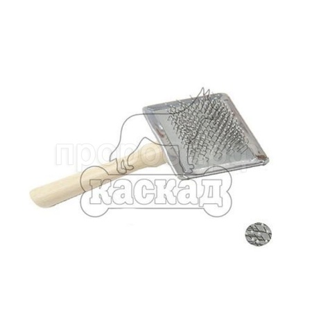 Пуходерка деревянная ручка с каплями средняя М